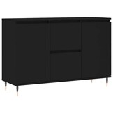 Zwart Bewerk Hout Dressoir 104x35x70 cm - 34% Korting!