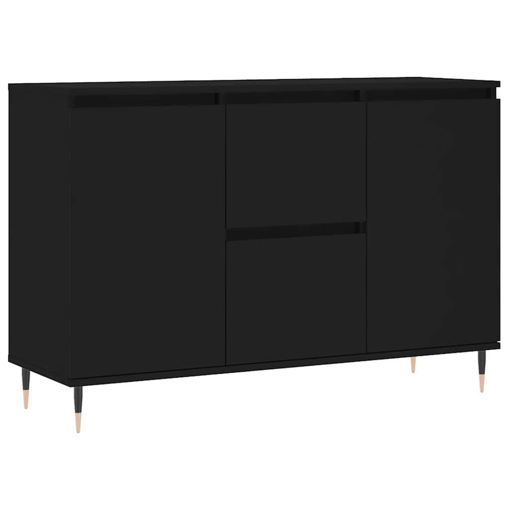 Zwart Bewerk Hout Dressoir 104x35x70 cm - 34% Korting!