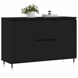 Zwart Bewerk Hout Dressoir 104x35x70 cm - 34% Korting!