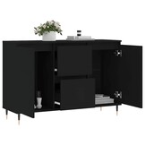 Zwart Bewerk Hout Dressoir 104x35x70 cm - 34% Korting!