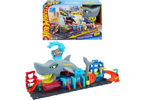 Hot Wheels Ultra Shark Wasstraat Racebaan met Kleurveranderende Auto - 40% Korting