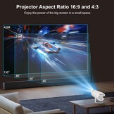 Mini Beamer Android 4K, WiFi 6, Bluetooth 5.4 - Wit/Zwart - 34% Korting