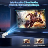 Mini Beamer Android 4K, WiFi 6, Bluetooth 5.4 - Wit/Zwart - 34% Korting