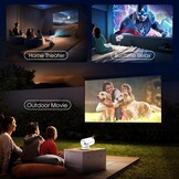 Mini Beamer Android 4K, WiFi 6, Bluetooth 5.4 - Wit/Zwart - 34% Korting