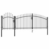 Tuinpoort 1,5x4m Zwart Staal - 35% Korting