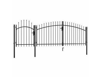 Tuinpoort 1,5x4m Zwart Staal - 35% Korting