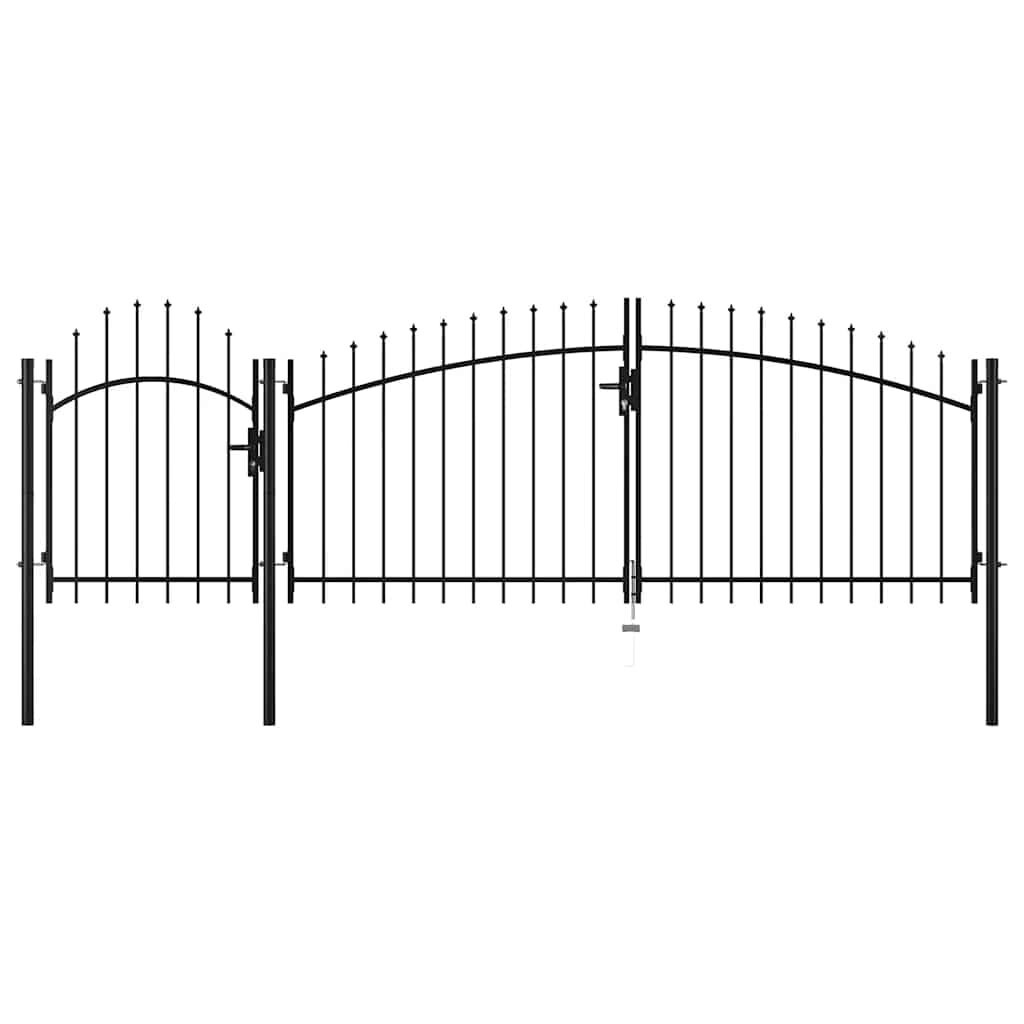 Tuinpoort 1,5x4m Zwart Staal - 35% Korting