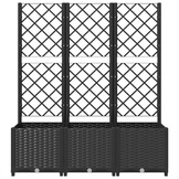 Plantenbak met Latwerk 120x40x136cm Zwart - 34% Korting