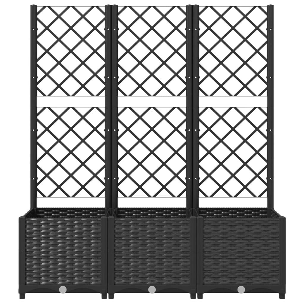 Plantenbak met Latwerk 120x40x136cm Zwart - 34% Korting