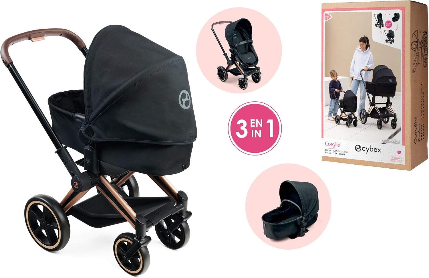 Cybex 3-in-1 Kinderwagen voor Poppen (36-42cm) - Zwart - 34% Korting