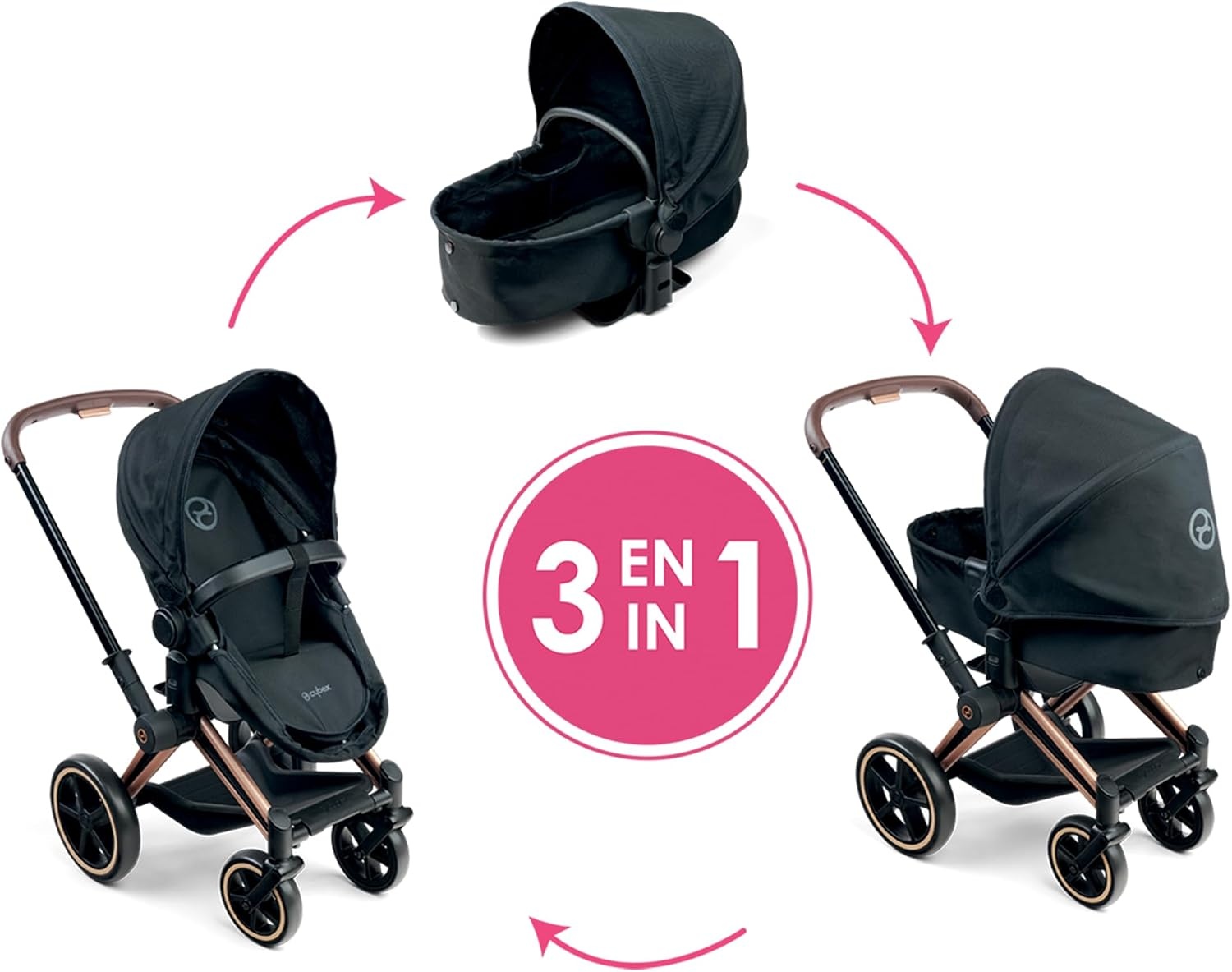 Cybex 3-in-1 Kinderwagen voor Poppen (36-42cm) - Zwart - 34% Korting