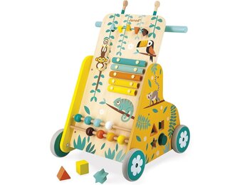 Janod Tropik Multifunctionele Trolley - Educatief Speelgoed met 6 Activiteiten - 34% Korting
