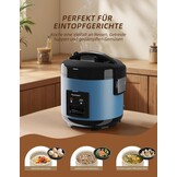 Blauwe Rijstkoker & Stoompan (1L) 400W - 34% Korting