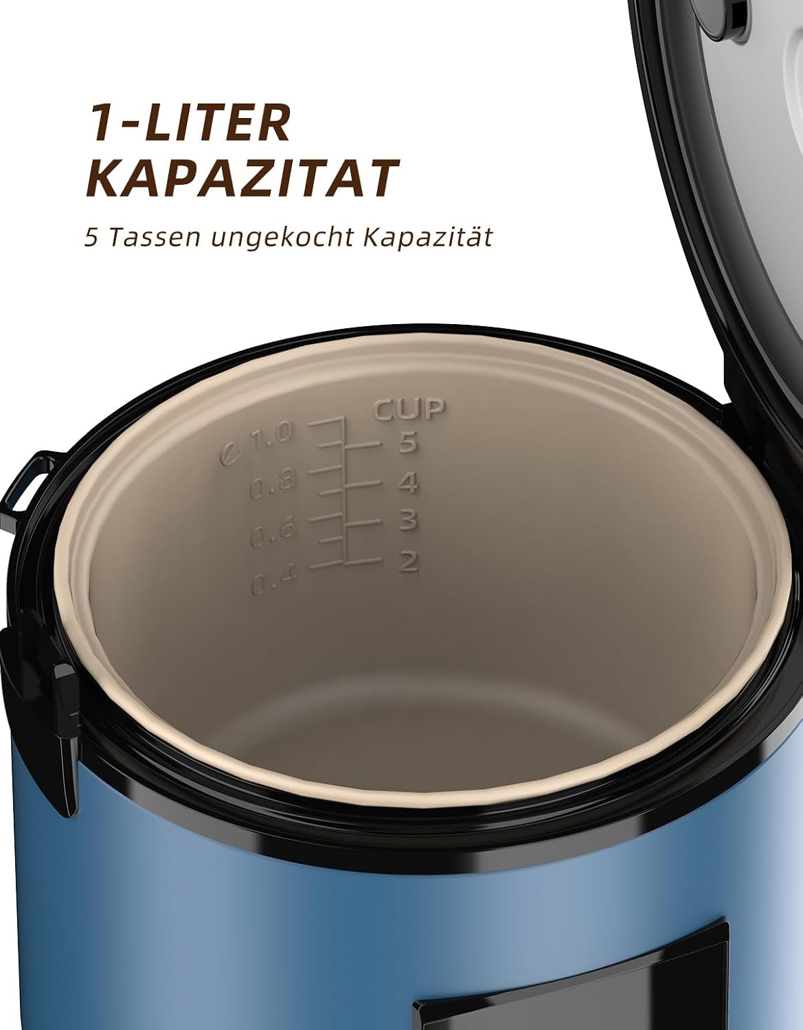 Blauwe Rijstkoker & Stoompan (1L) 400W - 34% Korting