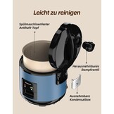 Blauwe Rijstkoker & Stoompan (1L) 400W - 34% Korting