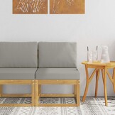 vidaXL Buiten bankenset Wit/Lichtgrijs 59x63x73cm - 54% Korting