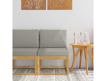 vidaXL Buiten bankenset Wit/Lichtgrijs 59x63x73cm - 54% Korting
