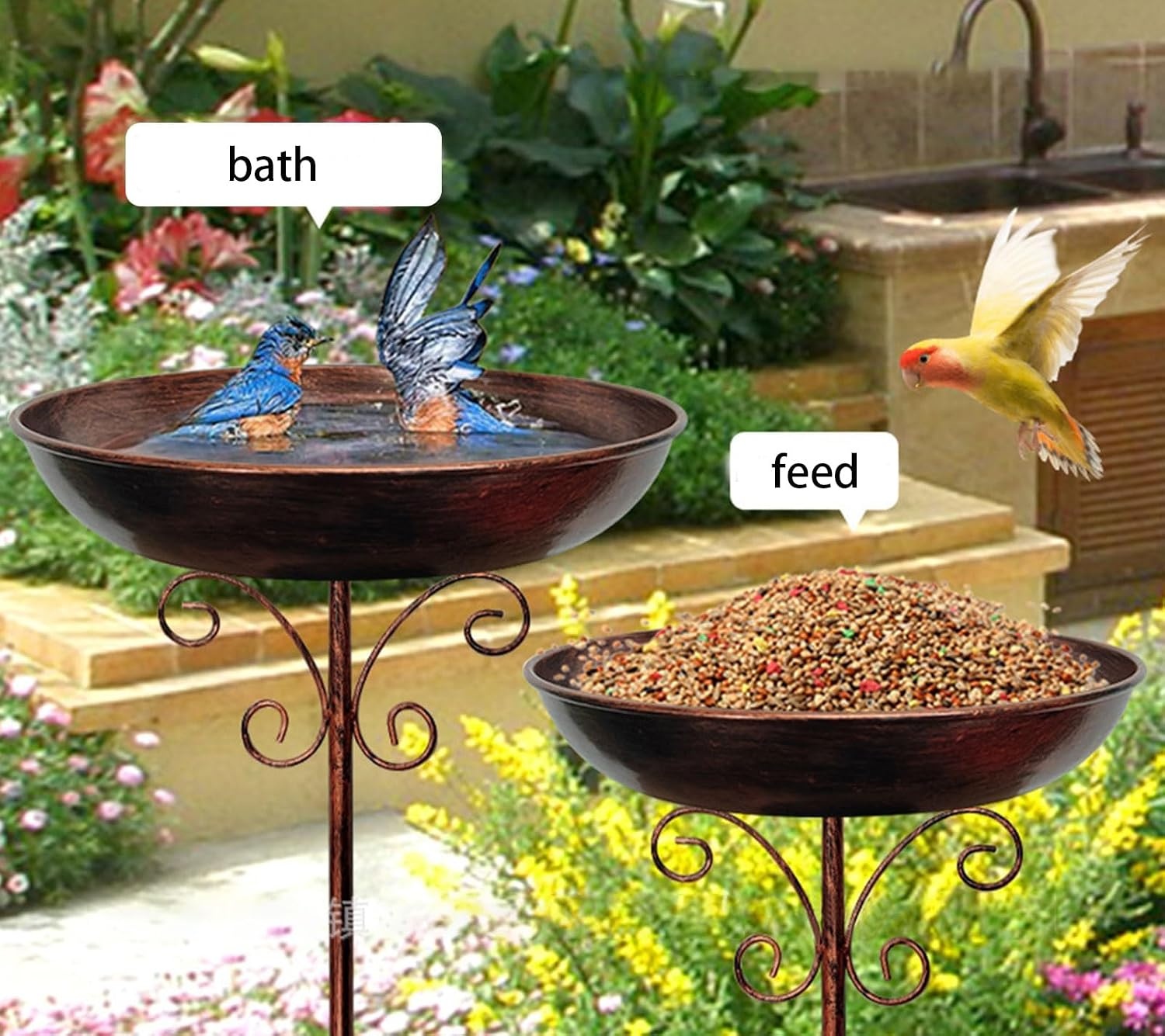 Metalen Vogelbad met Standaard (76cm) - 33% Korting