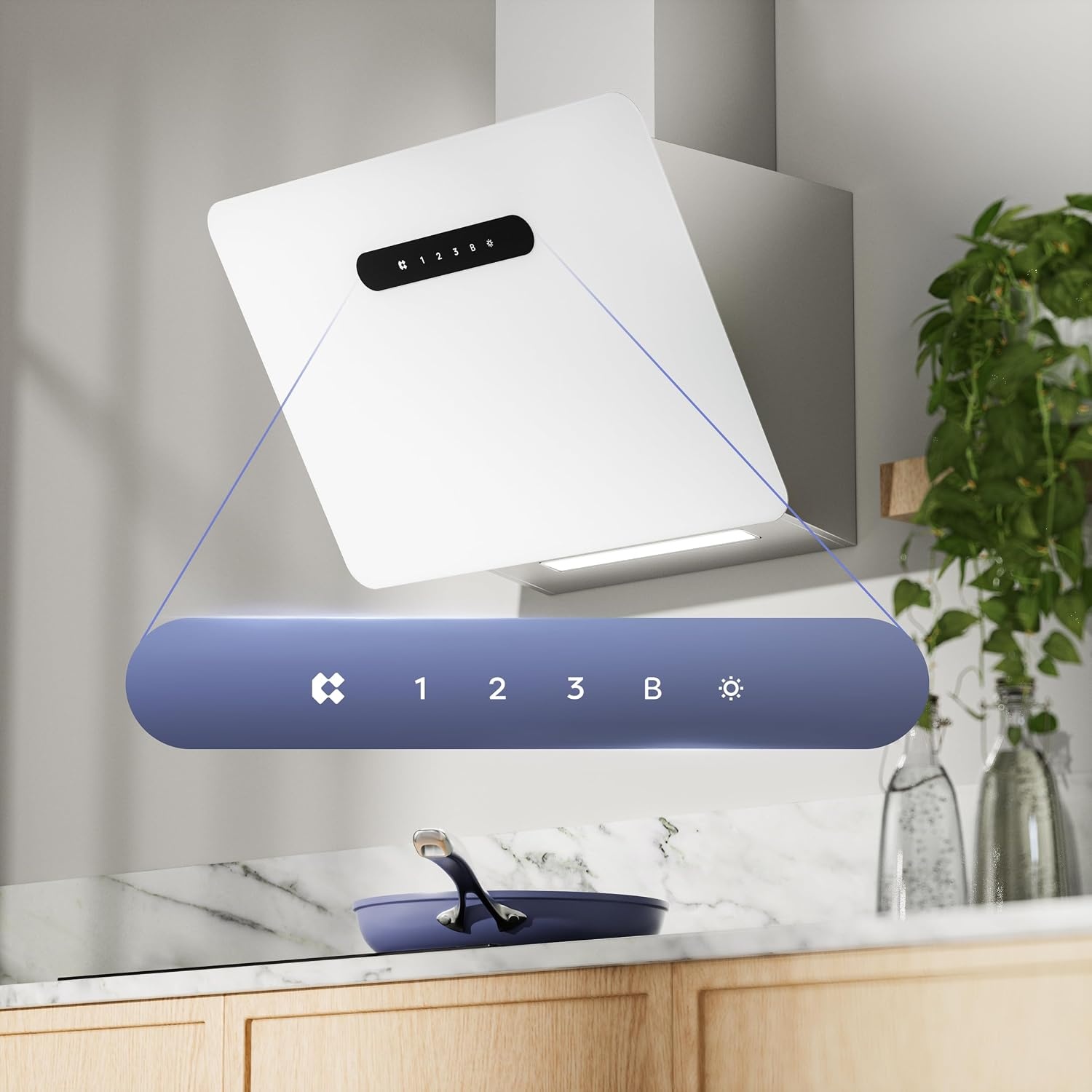 CIARRA Afzuigkap 60 cm Wit - 35% Korting