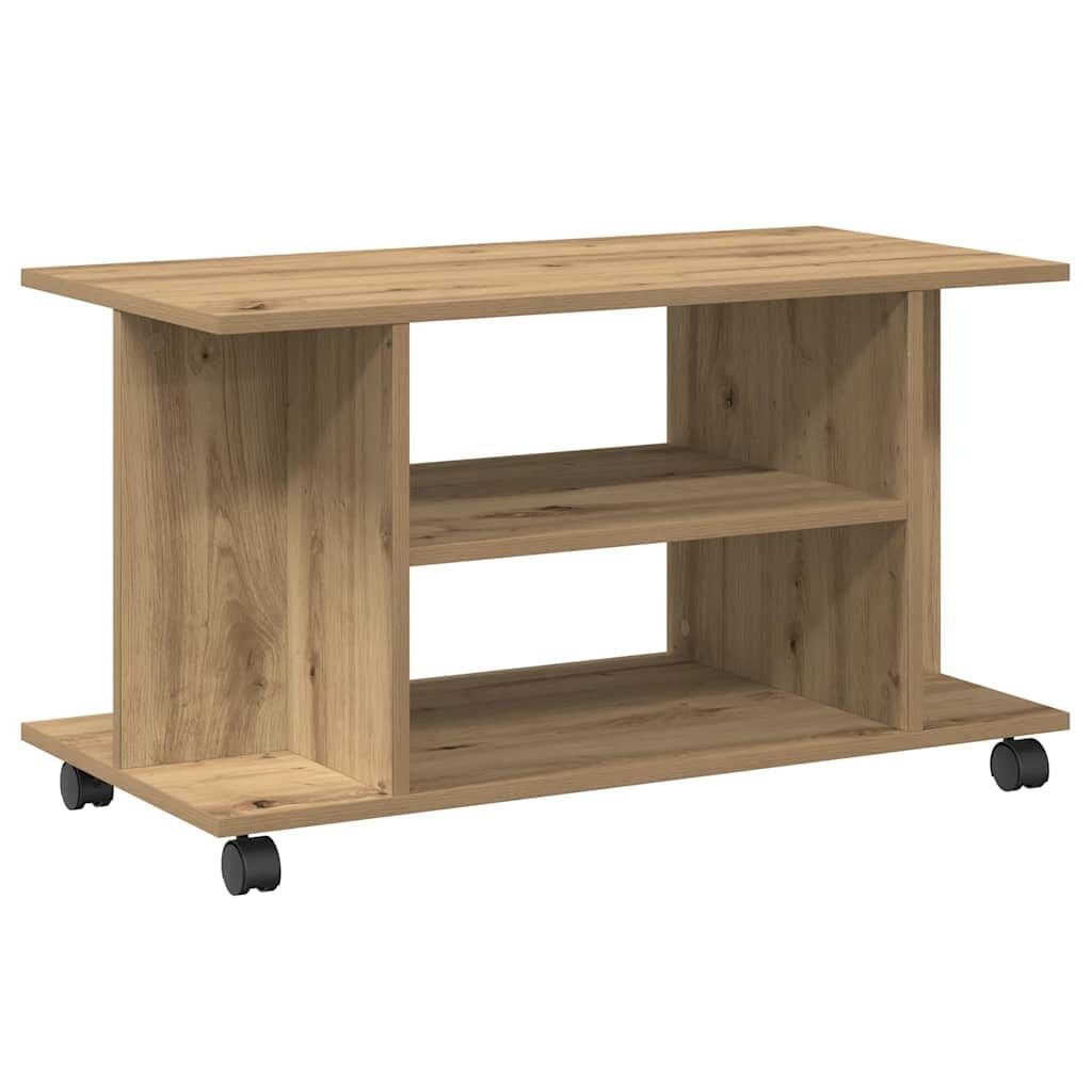 TV-meubel met wieltjes - Artisanaal Eiken - 80x40x45cm - 34% Korting