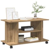 TV-meubel met wieltjes - Artisanaal Eiken - 80x40x45cm - 34% Korting