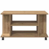 TV-meubel met wieltjes - Artisanaal Eiken - 80x40x45cm - 34% Korting
