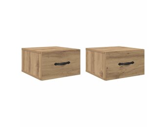 vidaXL Nachtkastje Eikenkleurig 2 Lades - 35x35x20 cm (58% Korting)