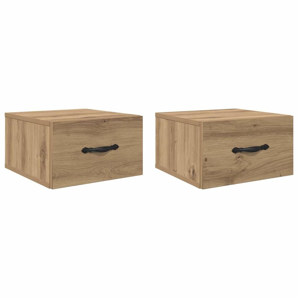 vidaXL Nachtkastje Eikenkleurig 2 Lades - 35x35x20 cm (58% Korting)