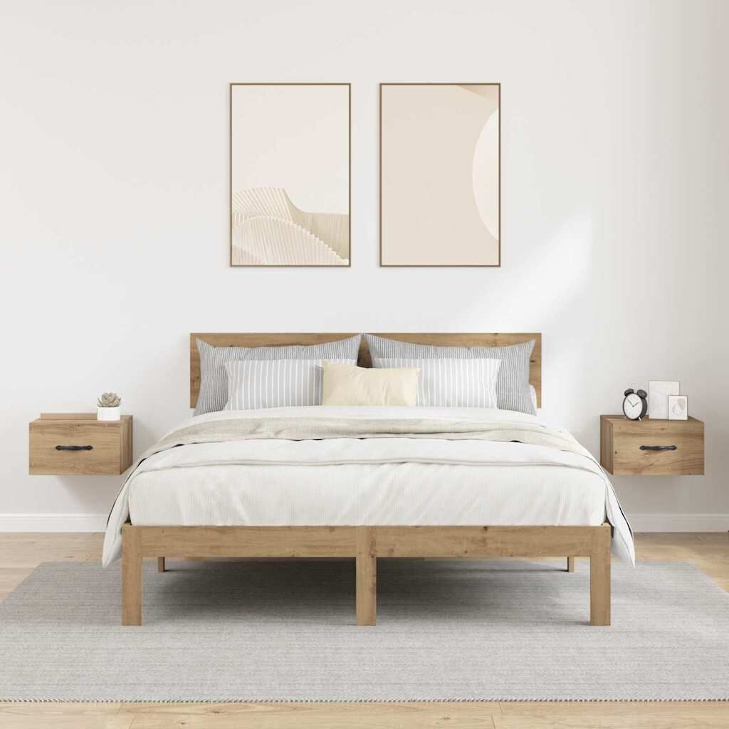 vidaXL Nachtkastje Eikenkleurig 2 Lades - 35x35x20 cm (58% Korting)