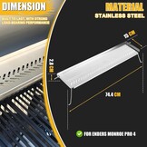 GFTIME Roestvrij stalen warmhoudrooster voor Enders Monroe Pro 4, 74,4 x 24 cm grill warmhoudzak reserveonderdeel, bovenste plank voor het warm houden van vlees, groenten en brood