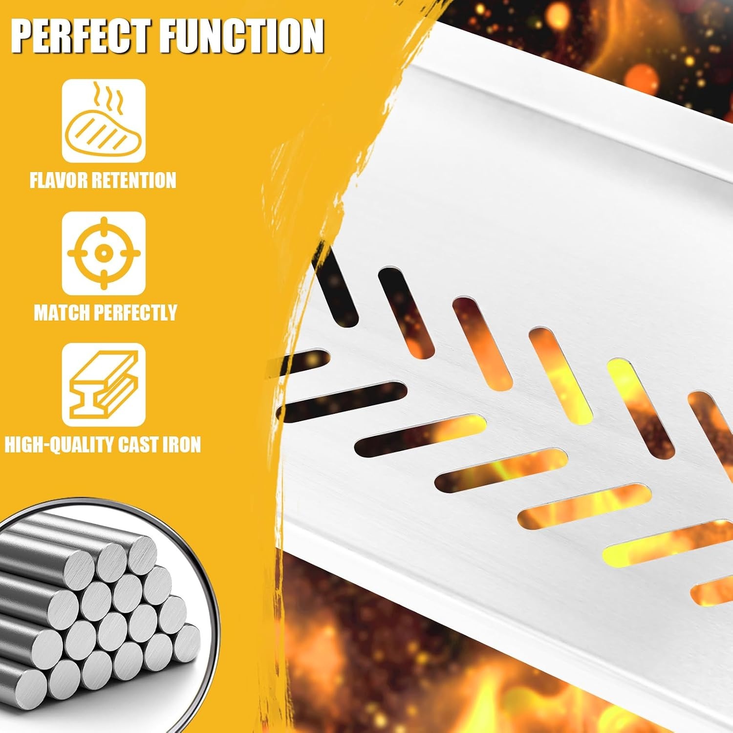 GFTIME Roestvrij stalen warmhoudrooster voor Enders Monroe Pro 4, 74,4 x 24 cm grill warmhoudzak reserveonderdeel, bovenste plank voor het warm houden van vlees, groenten en brood