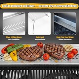 GFTIME Roestvrij stalen warmhoudrooster voor Enders Monroe Pro 4, 74,4 x 24 cm grill warmhoudzak reserveonderdeel, bovenste plank voor het warm houden van vlees, groenten en brood