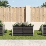 Verhoogde Plantenbak 160x40x77 cm Antraciet Staal - 34% Korting!