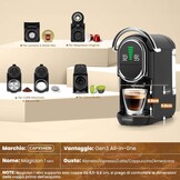 Magician1 Mini 5-in-1 Koffiecupmachine voor Nespresso, Dolce Gusto, Lavazza A Modo Mio, ESE 44mm Pads & Gemalen Koffie, 20 Bar, 1450W, LED-display, 7 Waterstanden, Warm-Koude Modus, Koffiemachine