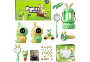 Natuur Ontdekking Set 12-Delig Groen | Educatieve Kinder Speelgoed Set met Walkietalkies & Vergrootglas | 39% Korting