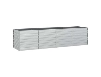 vidaXL Plantenbak verhoogd 320x80x77 cm gegalvaniseerd staal zilver