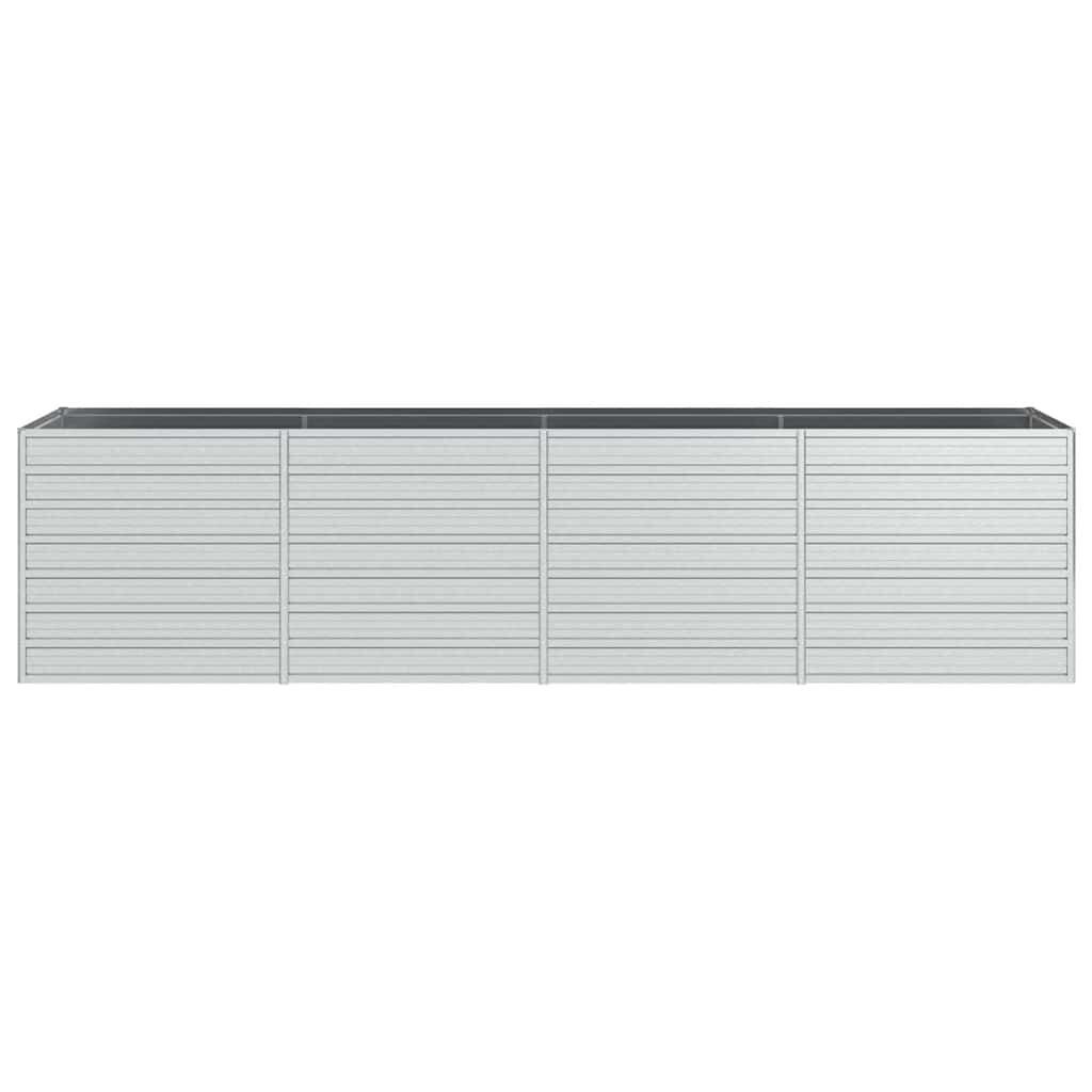 vidaXL Plantenbak verhoogd 320x80x77 cm gegalvaniseerd staal zilver