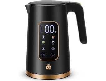 ForMe Roestvrijstalen Waterkoker 1,7 L Temperatuurkeuze 40-100°C I LED digitale temperatuurweergave I 7 Kleuren LED Verlichting I Theepot Theeketel I Warmhoudfunctie I BPA-vrij