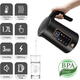 ForMe Roestvrijstalen Waterkoker 1,7 L Temperatuurkeuze 40-100°C I LED digitale temperatuurweergave I 7 Kleuren LED Verlichting I Theepot Theeketel I Warmhoudfunctie I BPA-vrij