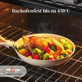 Redchef keramische pan, 6-delige pannenset met afneembare steel, pan vaatwasmachinebestendig, PTFE-vrij PFAS-vrij PFOA-vrij, beige