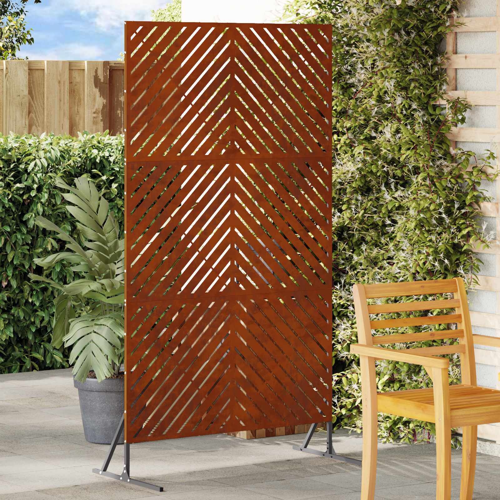 vidaXL Privacyscherm 100 x 50 x 180 cm weervast staal Roestkleurig