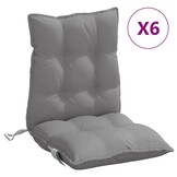 vidaXL Stoelkussens 6 st lage rug oxford stof grijs