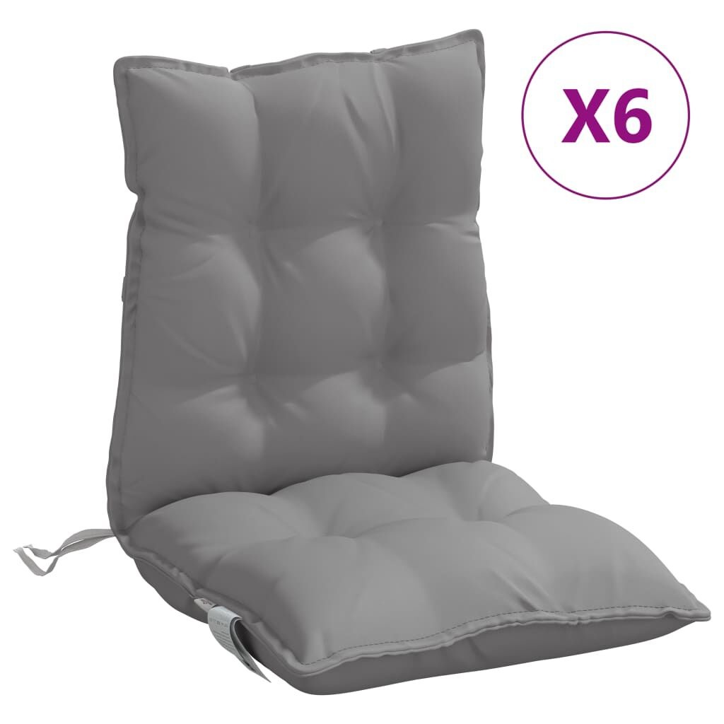 vidaXL Stoelkussens 6 st lage rug oxford stof grijs