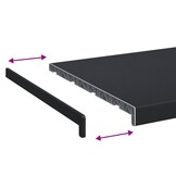 vidaXL Raamsokkel Anthraciet met Houtnerf 80 x 40 x 4,5 cm
