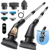 Leebein Elektrische reinigingsborstel, nieuwe Spin Scrubber, IPX7 waterdicht en 7 borstelkoppen, uittrekbare lange handgreep en 2 snelheden, schrobber voor badkamer, vloer, keuken