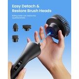 Leebein Elektrische reinigingsborstel, nieuwe Spin Scrubber, IPX7 waterdicht en 7 borstelkoppen, uittrekbare lange handgreep en 2 snelheden, schrobber voor badkamer, vloer, keuken