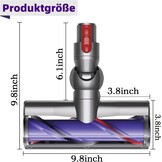 borstel en vloerzuigmond compatibel met Dyson V7, V8, V10, V11, V15, reserveonderdeel en accessoires voor Dyson stofzuiger, directe aandrijving, reiniger, kop, turbine met snelspanner voor harde
