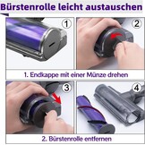 borstel en vloerzuigmond compatibel met Dyson V7, V8, V10, V11, V15, reserveonderdeel en accessoires voor Dyson stofzuiger, directe aandrijving, reiniger, kop, turbine met snelspanner voor harde
