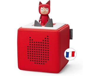 Mijn eerste Toniebox, starterset, rood, met 1 Creative Tonie, audiobox met verhalen en muziek voor kinderen van 3 tot 7 jaar, robuust en eenvoudig te gebruiken, met verzamelpoppetje