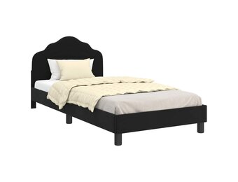 vidaXL Bedframe voor kinderen met hoofdbord Zwart 90 x 200 cm Fluweel